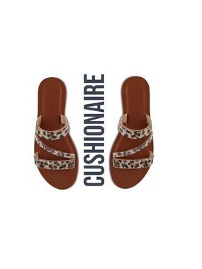 NWOB ~ CUSHIONAIRE VIENNA RHINESTONE MEMORY FOAM SANDALS SZ 9